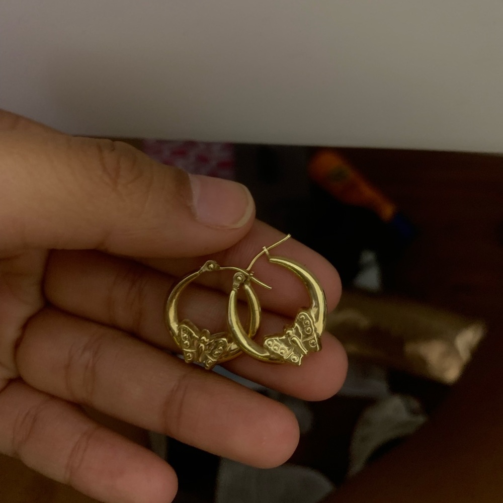 Gold butterfly earrings